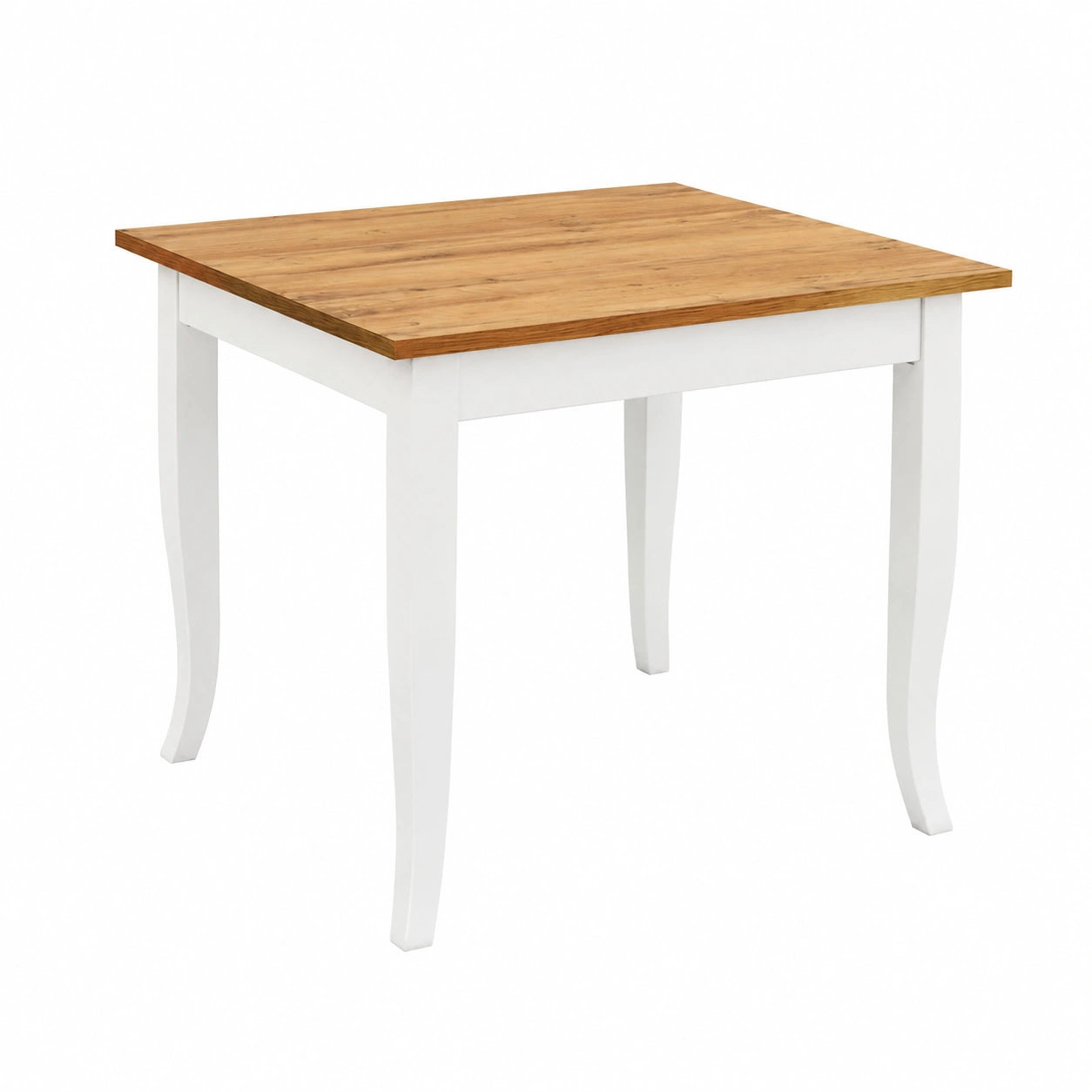 Tisch – 80 × 80 × 74 cm, aus Eichenholz, Weiß