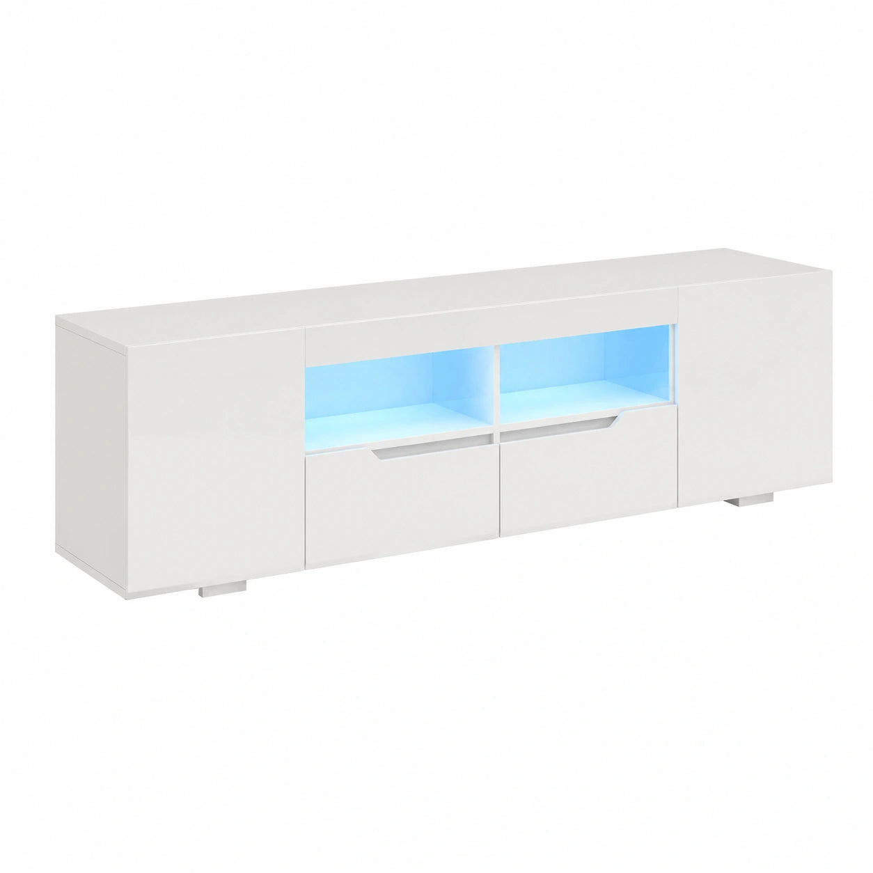 TV-Schrank – moderner Stil, mit Stauraum, mit LED-Beleuchtung, Schwarz, für Wohnzimmer und Schlafzimmer