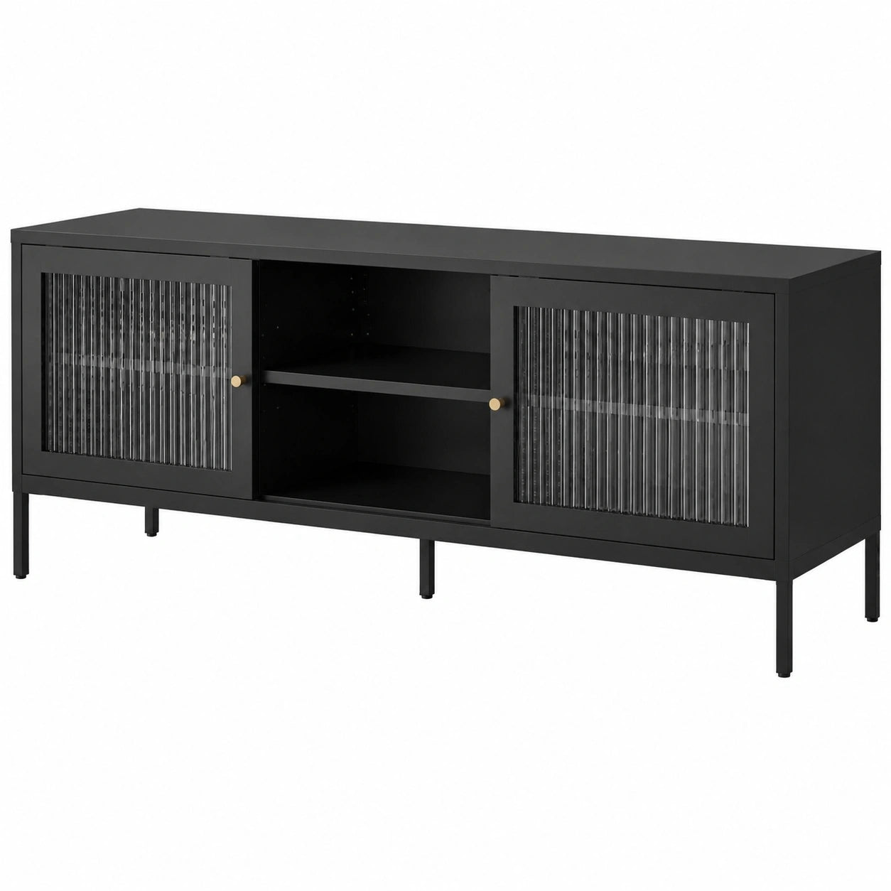 Sideboard – moderner Stil, aus Metall, Schwarz, für Schlafzimmer