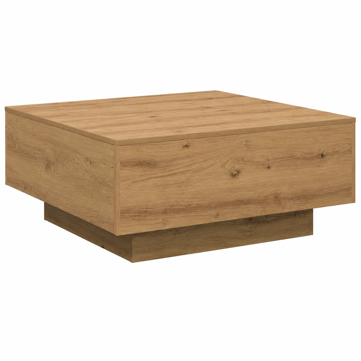 Couchtisch – 80 × 80 × 31 cm, minimalistischer Stil, aus Eichenholz, Artisan-Eiche, für Wohnzimmer