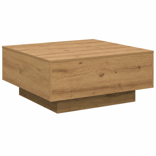 Couchtisch – 80 × 80 × 31 cm, minimalistischer Stil, aus Eichenholz, Artisan-Eiche, für Wohnzimmer