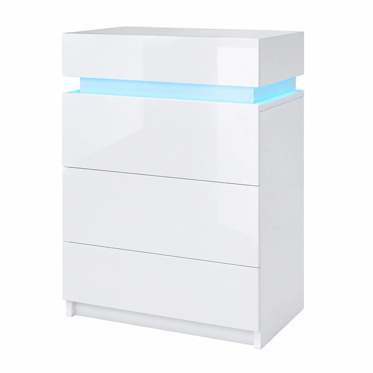 Nachttisch – 2er-Set, 45 × 35 × 67 cm, moderner Stil, mit LED-Beleuchtung, mit Schubladen, für Schlafzimmer