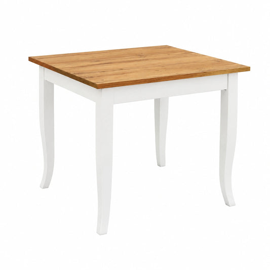 Tisch – 80 × 80 × 74 cm, aus Eichenholz, Weiß