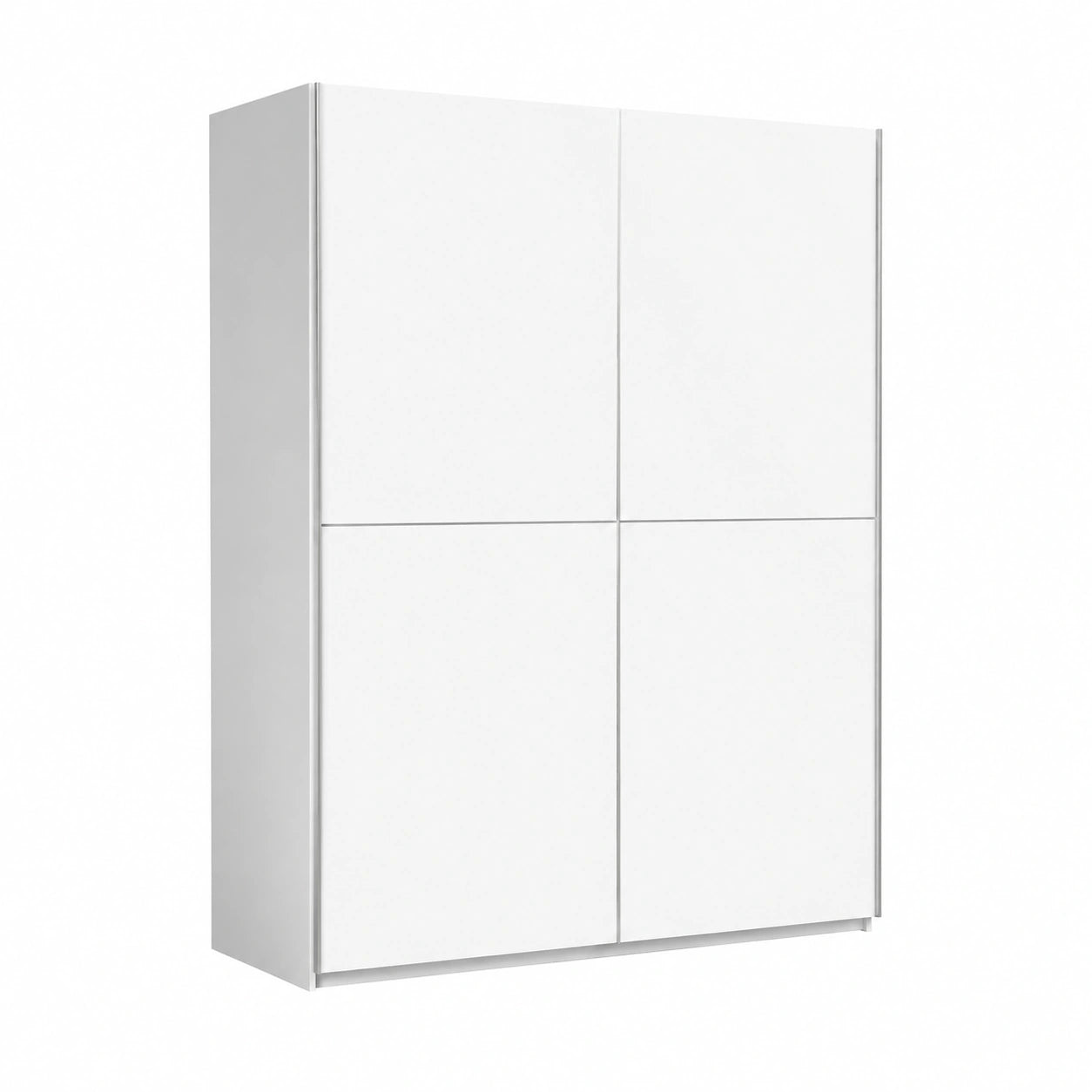 Schrank – 170 cm, moderner Stil, mit mehreren Türen, mit Ablagen, aus Holzwerkstoff, Weiß, für Schlafzimmer