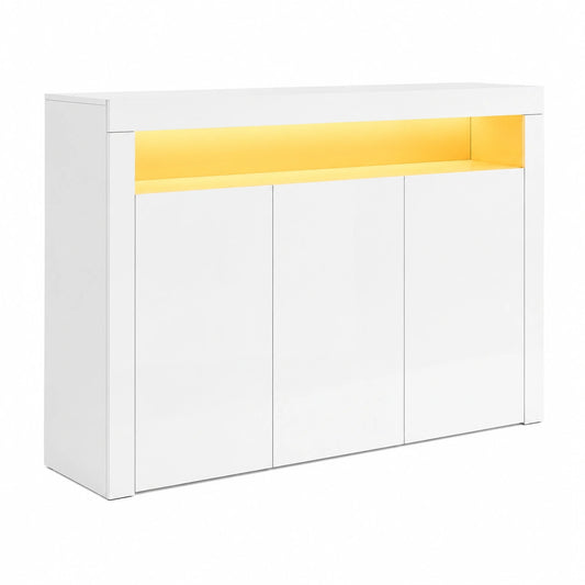 Sideboard – moderner Stil, mit LED-Beleuchtung, mit mehreren Türen, für Wohnzimmer und Schlafzimmer