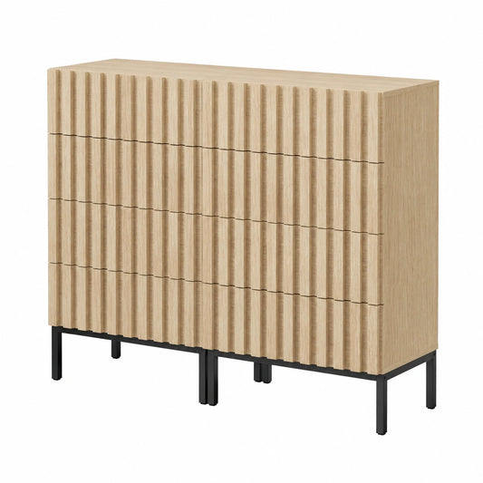 Kommode – 120 × 34,5 × 92 cm, moderner Stil, Naturfarben, für Wohnzimmer, Schlafzimmer und Flur