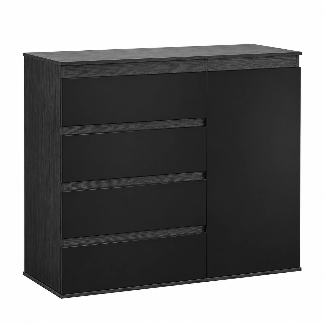 Kommode – 100 × 40 × 80 cm, mit Schubladen, Schwarz, für Wohnzimmer und Schlafzimmer