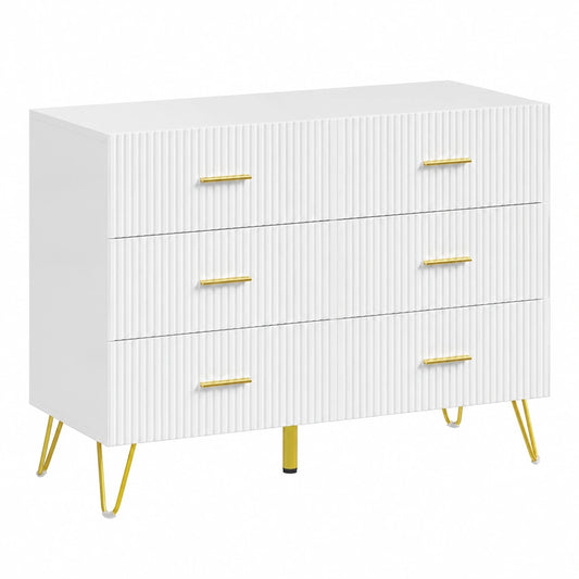 Kommode – 100 × 40 × 75 cm, moderner Stil, mit Schubladen, Gold, für Wohnzimmer, Schlafzimmer und Flur