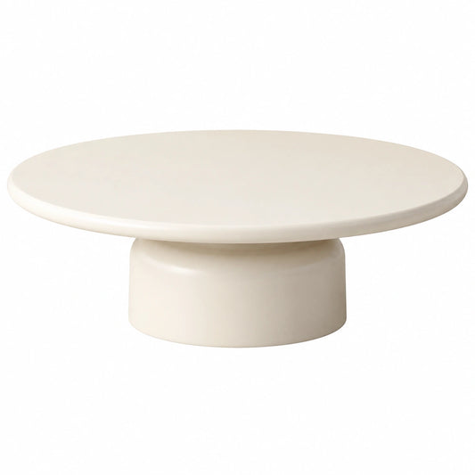 Couchtisch – 116 cm, moderner Stil, ovale Form, Creme, für Schlafzimmer