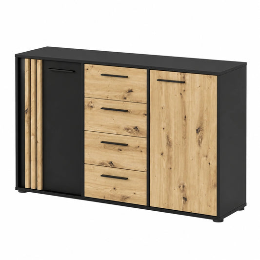 Kommode – moderner Stil, mit Schubladen, mit mehreren Türen, aus Eichenholz, Artisan-Eiche, für Schlafzimmer