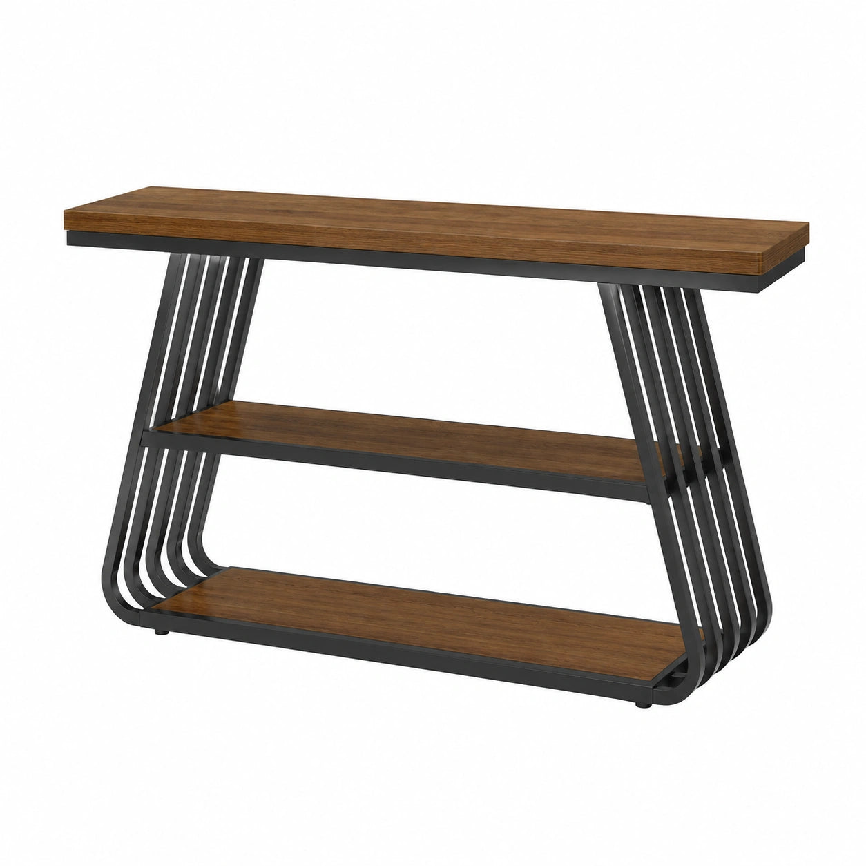 Konsolentisch – 140 cm, Industriestil, mit Ablagen, aus Holz, für Wohnzimmer und Flur